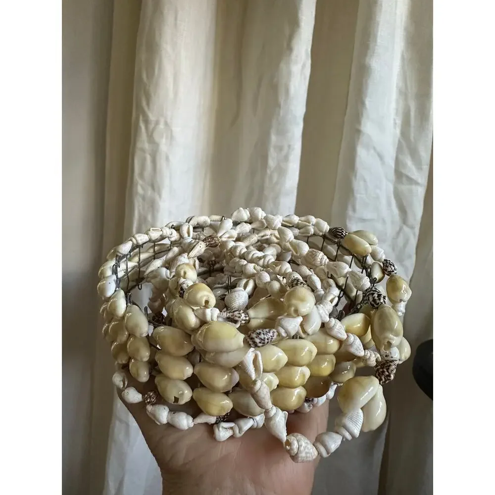 Vintage Sea Shell Hanging Macrame Plant candle Holder Boho decor beach nautical